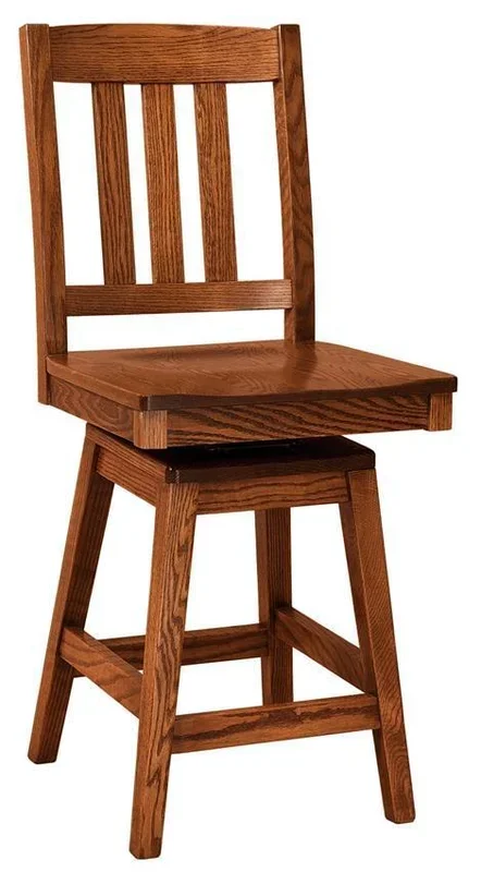 Amish Tampa Mission Swivel Counter and Bar Stool