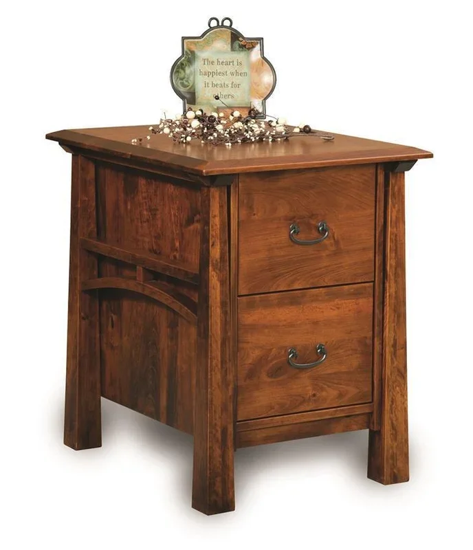 Amish Vivid Two Drawers File Cabinet with Finished Back