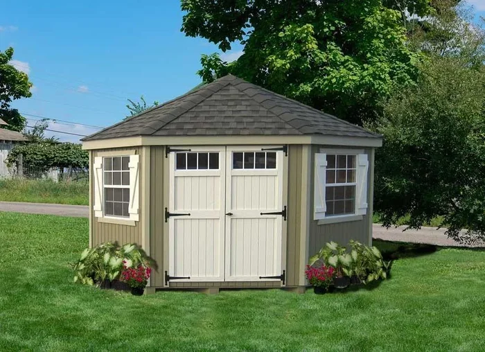 Amish Wood Colonial Five-Corner Shed