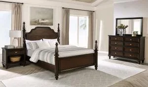 Andover 4-piece California King Bedroom Set Dark Oak