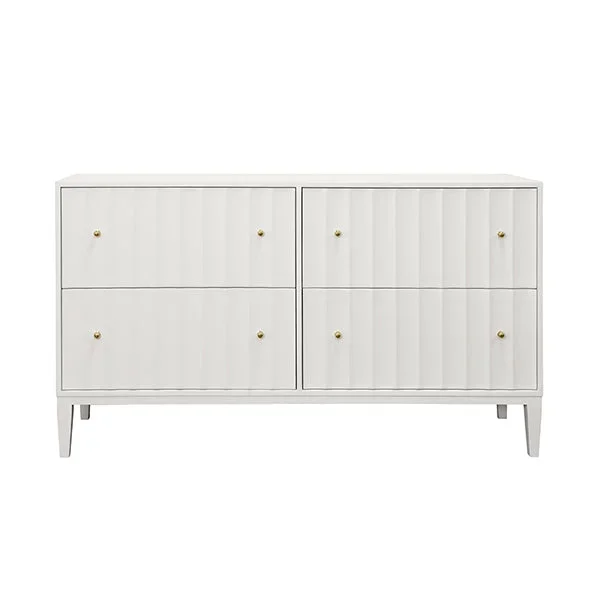 Angus Four Drawer Chest in Matte White Lacquer