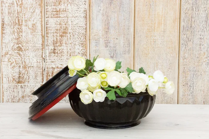 Antique Burmese Black Lacquer Monk Bowl