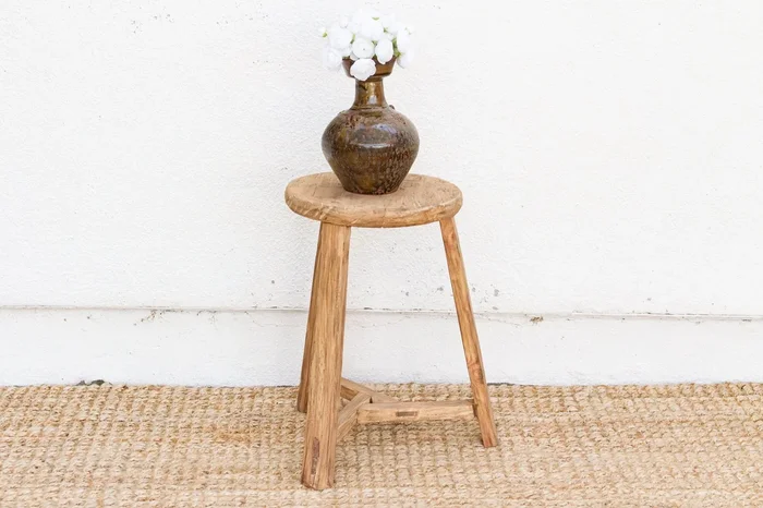 Antique Classic Asian Round Stool (Trade)