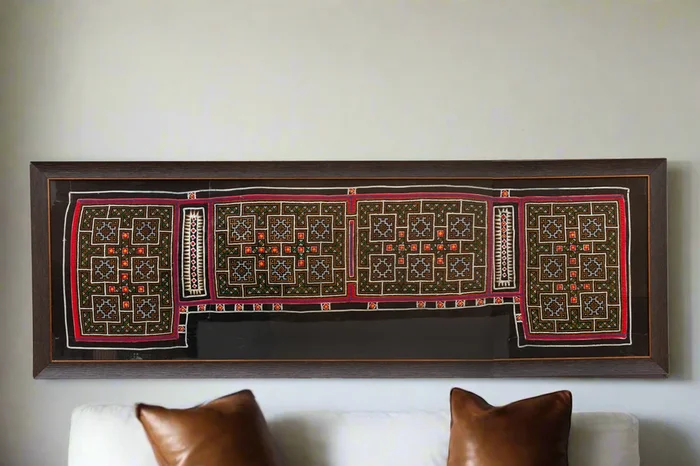 Antique Hmong Tribe Framed Textile (Trade)