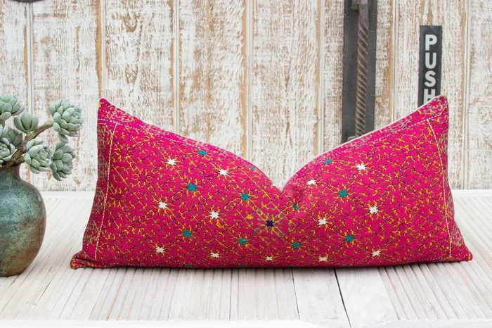 Antique Jala Sindh Silk Pillow