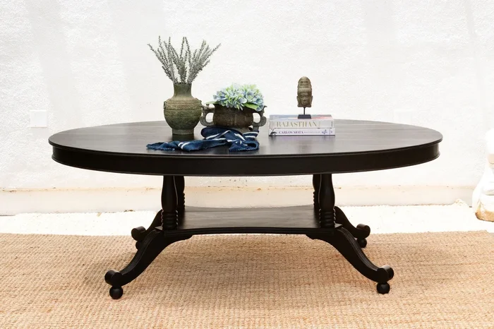 Antique Parisian Oval Black Ebonized Dining Table (Trade)