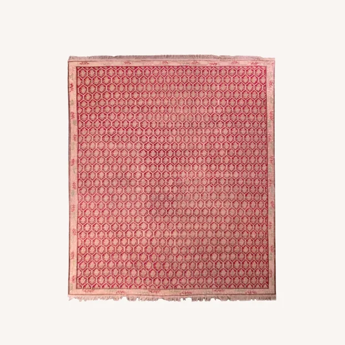 Antique Red and Pink Floral Rug