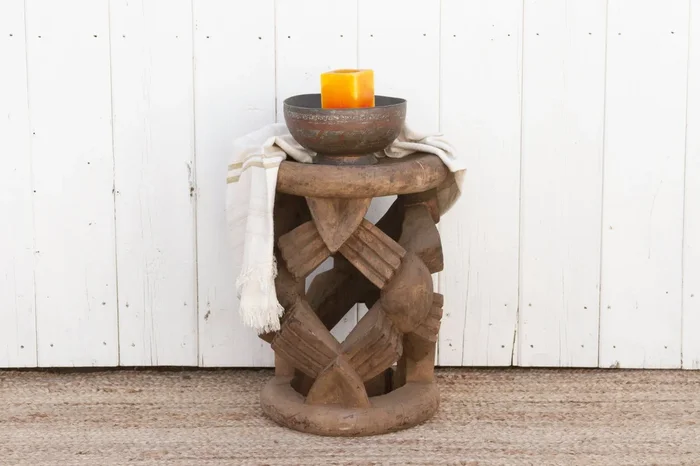 Antique Tall Spider African Stool (Trade)