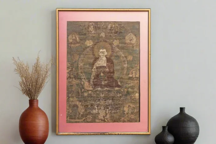Antique Tibetan ThangKa of Serene Buddha (Trade)