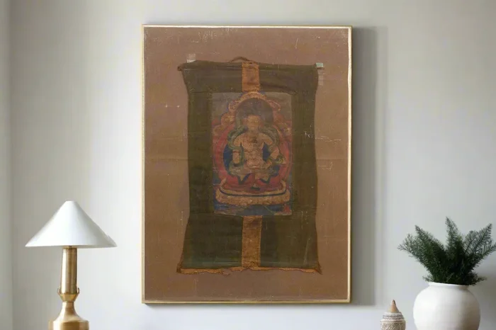Antique Whispers of Enlightenment Tibetan Thangka (Trade)