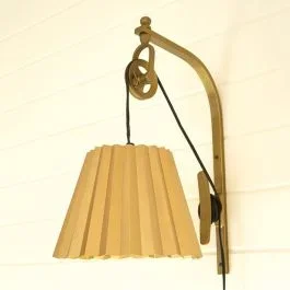 Antiqued Brass Pulley Wall Lamp
