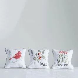 Appliqued Holiday Accent Pillow Collection Set of 3