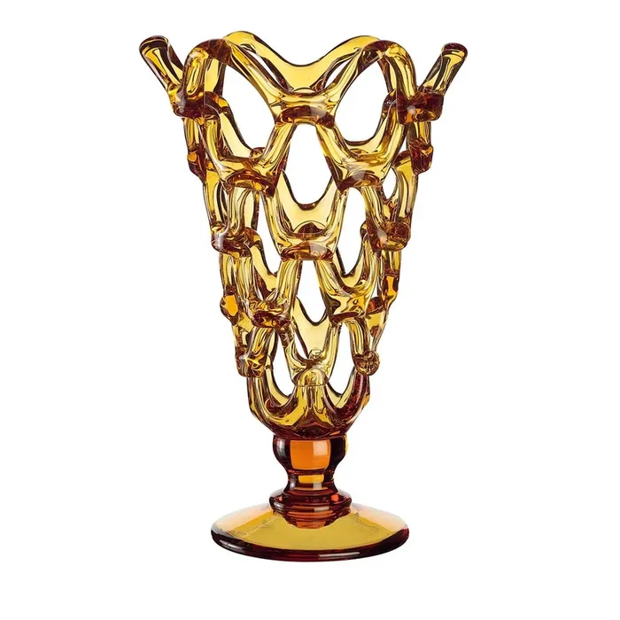 Arabesque Amber Vase