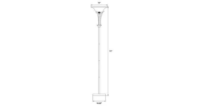 Archie 71-inch Frosted Torchiere Floor Lamp Brushed Steel