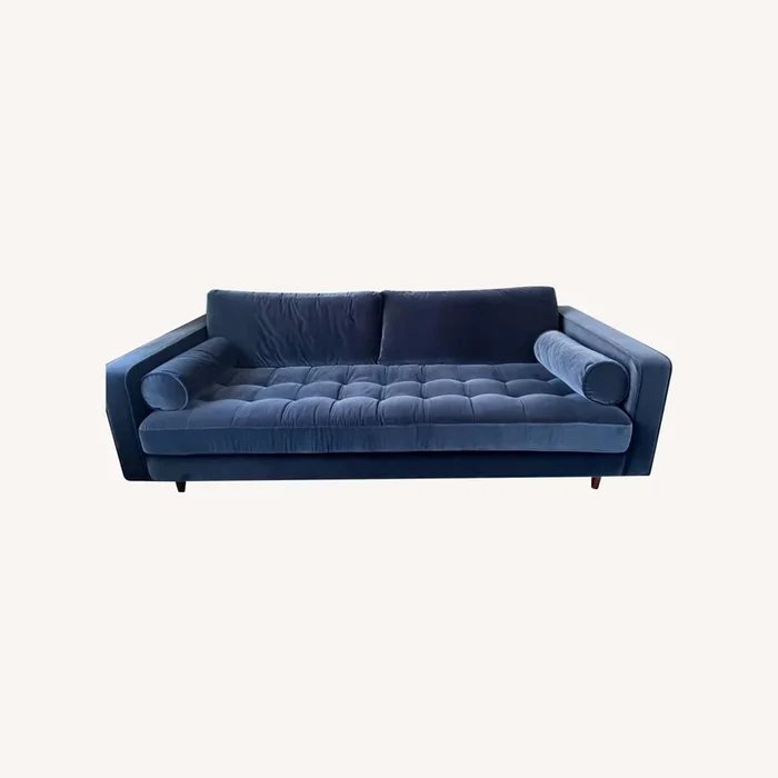 Article Sven Cascadia Blue Tufted Velvet Sofa