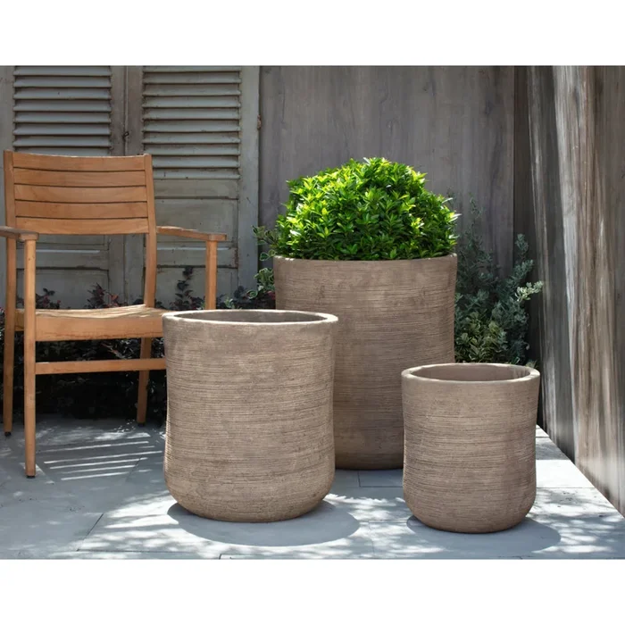 Aspen Brown Glazed Terra Cotta Planters – Set of 3