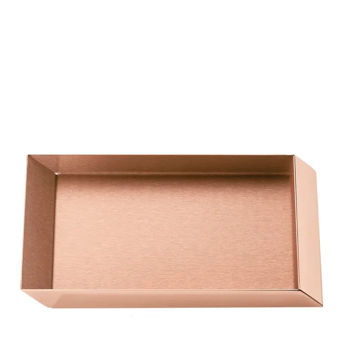 Axonometry Copper Small Rectangular Tray in Copper By Elisa Giovannoni