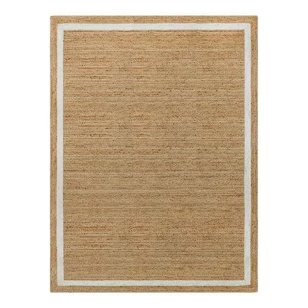 (B728) Kinsey Natural Border Area Rug, 9×12