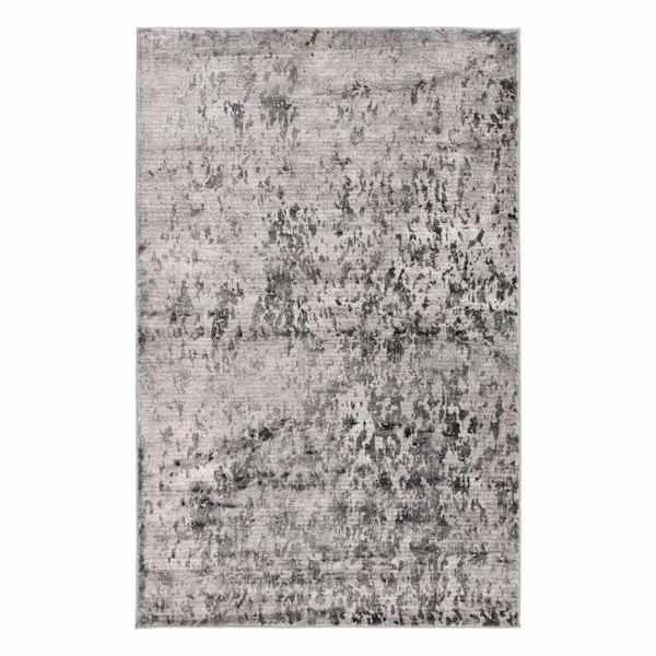 (B789) Crosby St. Adore Black & Grey Abstract Area Rug, 5×7