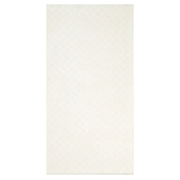 (B866) Ada Almond & White Checkered Washable Accent Rug, 3×5