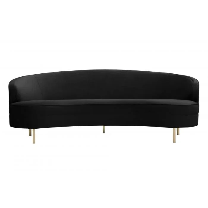 Baila Black Velvet Sofa