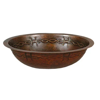 Barbed Wire Oval Copper Sink