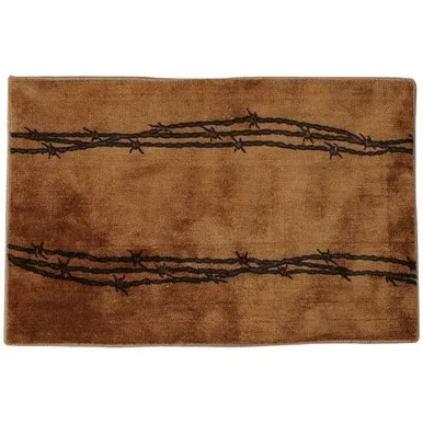 Barbed Wire Tan Bath Rug