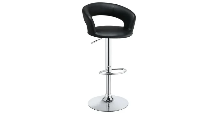 Barraza 29-inch Adjustable Height Bar Stool Black and Chrome