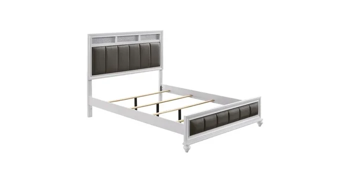 Barzini Wood Eastern King Panel Bed White