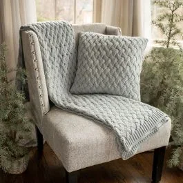 Basket Weave Knit Throw Blanket