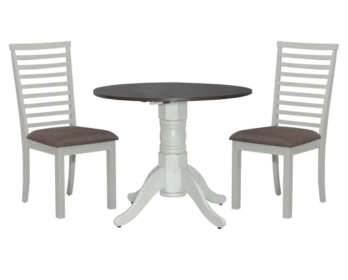 Bay Cove 3 Pc. Drop Leaf Dining Set w/ Ladder Back Chairs
