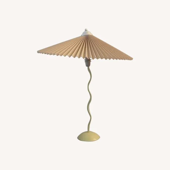 Beige Pleated Accent Lamp
