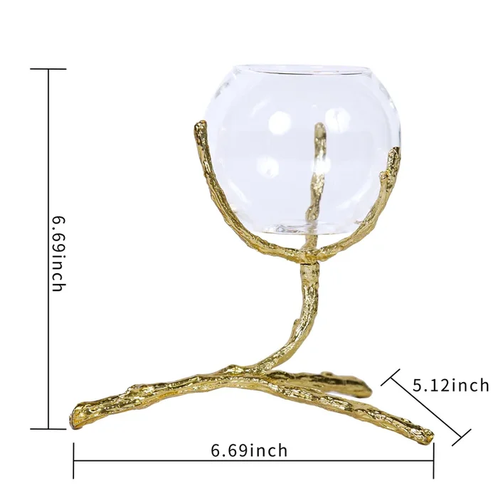 Beloved Brass and Glass Tea Light Candle Holder for 1 Candles