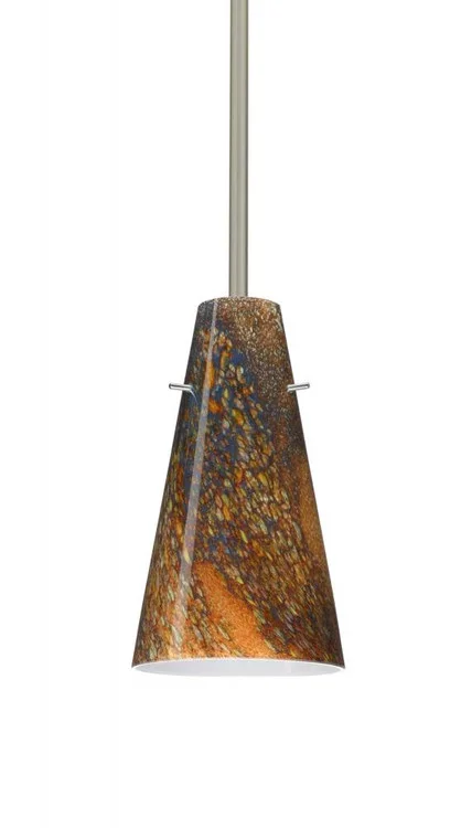 Besa Cierro Stem Pendant Satin Nickel Ceylon 1x100W A19 (127|1TT-4124CE-SN)