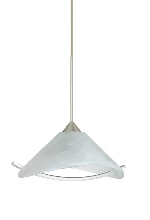 Besa Pendant Hoppi Satin Nickel Marble/Clear 1x50W MAX GY6.35 Base (127|XP-181304-SN)