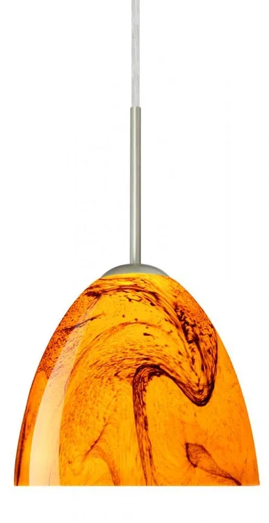 Besa Sasha Pendant Satin Nickel Habanero 1x40W Halogen (127|1BT-7572HB-HAL-SN)