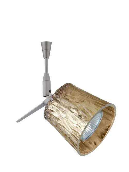 Besa Spotlight Nico 3 Satin Nickel Stone Gold Foil 1x50W Bipin MR16 (127|SP-5145GF-SN)