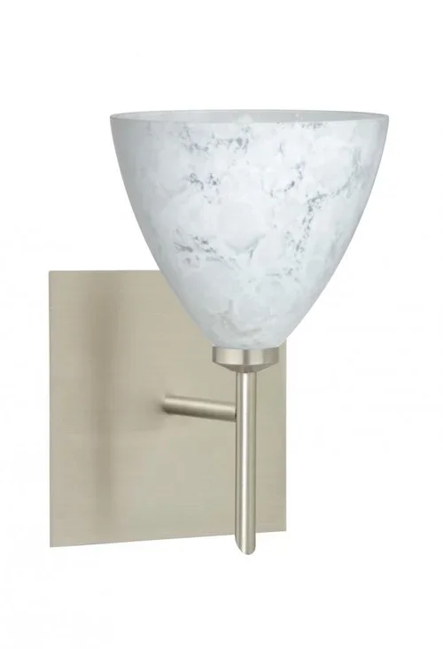 Besa Wall With SQ Canopy Mia Satin Nickel Carrera 1x5W LED (127|1SW-177919-LED-SN-SQ)
