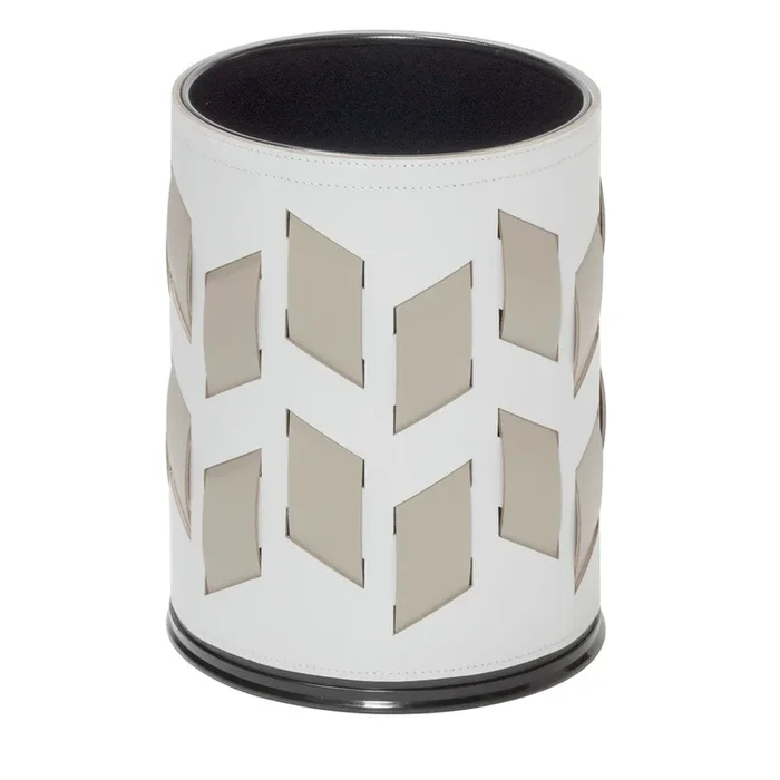 Bino White Bin with Beige Cancun Pattern