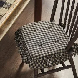 Black and Tan Buffalo Check Chair Cushion Set of 4