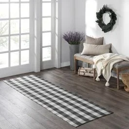 Black and White Buffalo Check Runner Rug