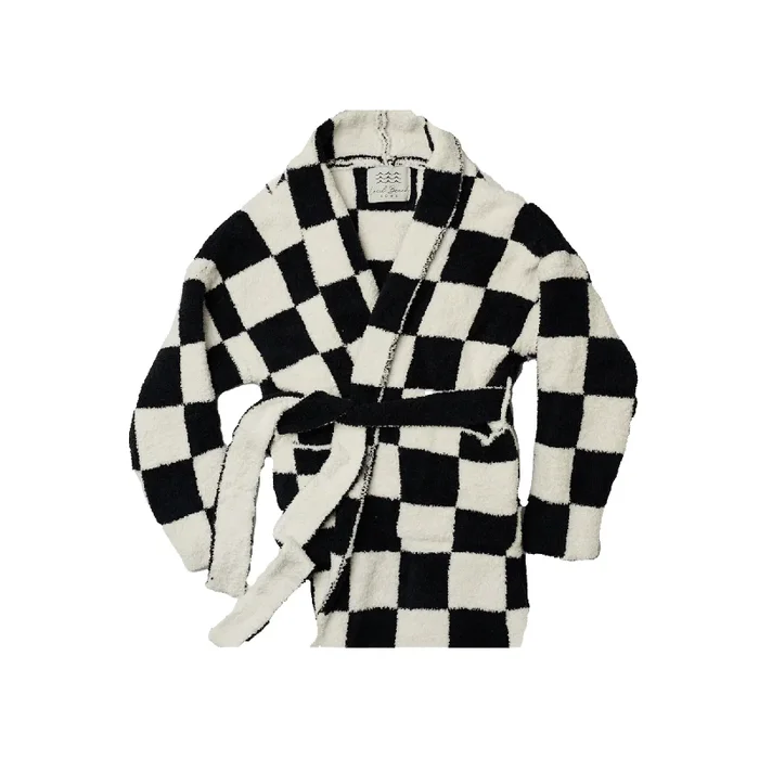 Black Luxe Checkered Robe