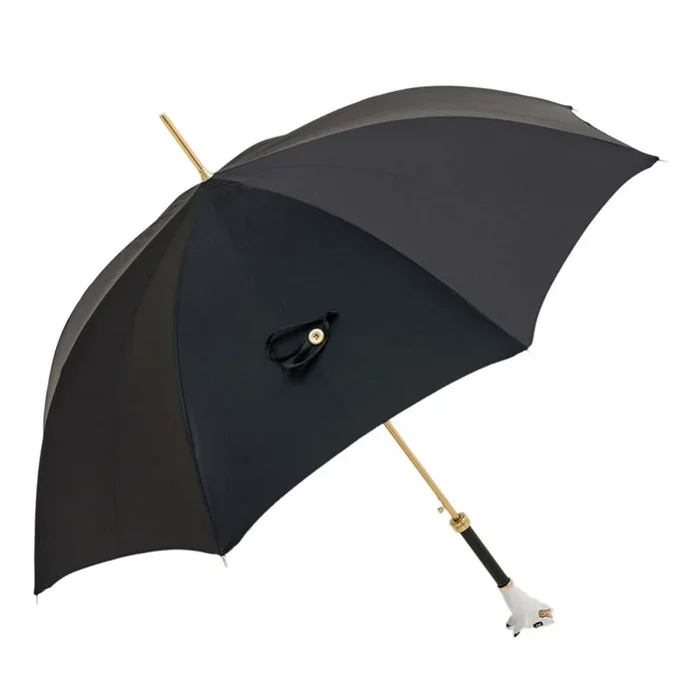 Black Umbrella with Bull Terrier Handle