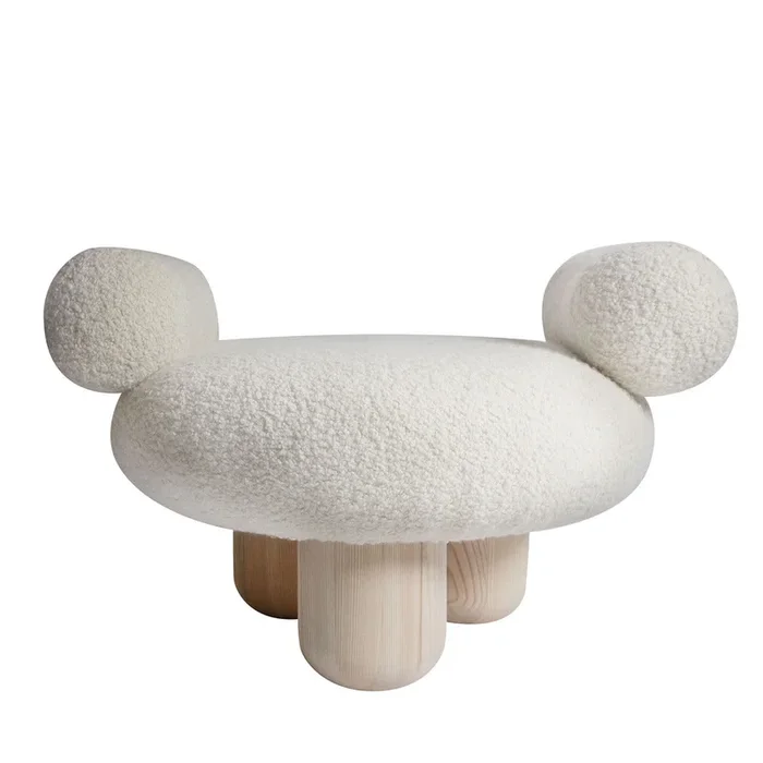 Bling Bling White Ottoman