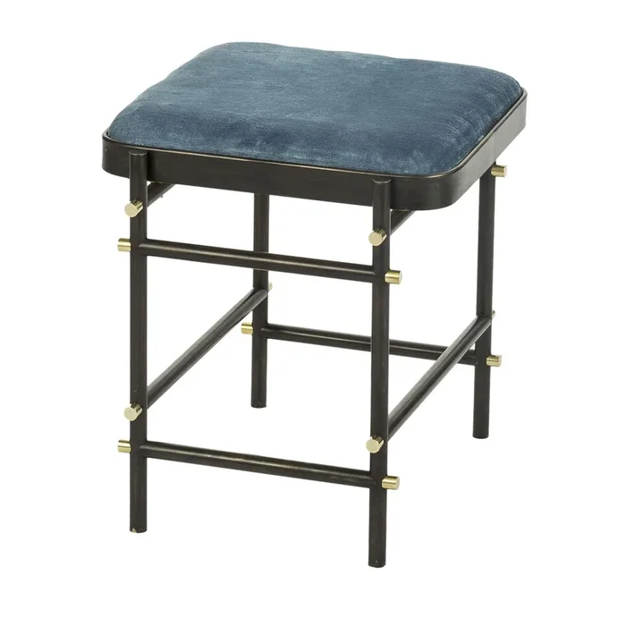 Blossom Float fabric and Black Brass Stool