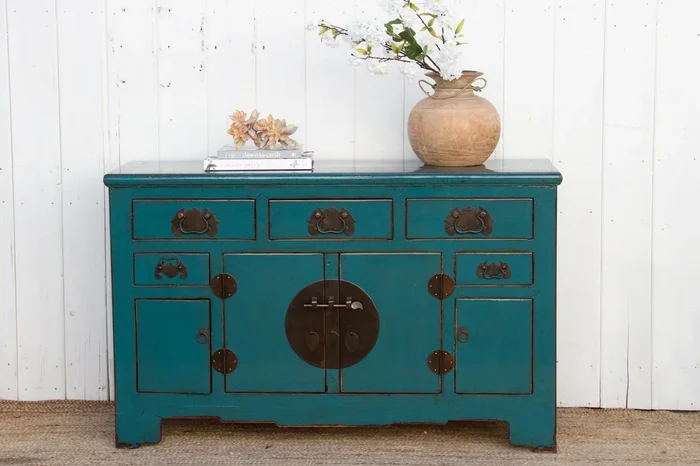 Blue & Bronze Chinese Cabinet