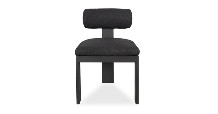 Bolster Back Outdoor Dining Chair, Charcoal