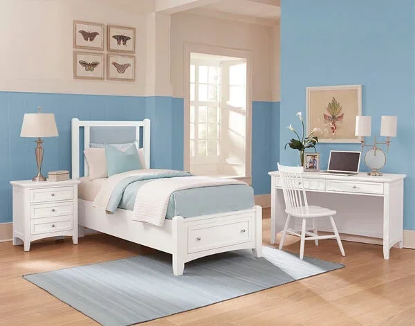 Bonanza 4-Piece Blue Upholstered Twin Bedroom Set