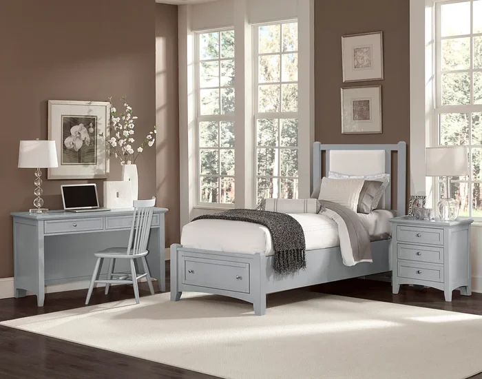 Bonanza 4-Piece Grey Upholstered Twin Bedroom Set