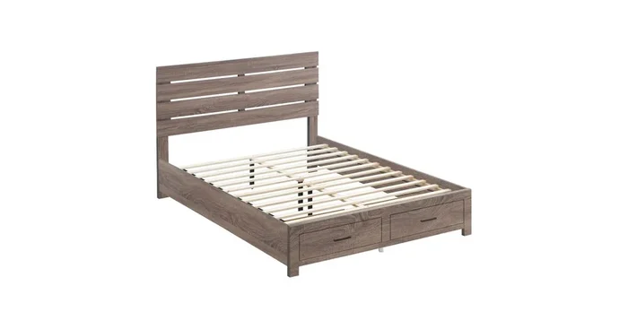 Brantford Wood Eastern King Storage Panel Bed Barrel Oak